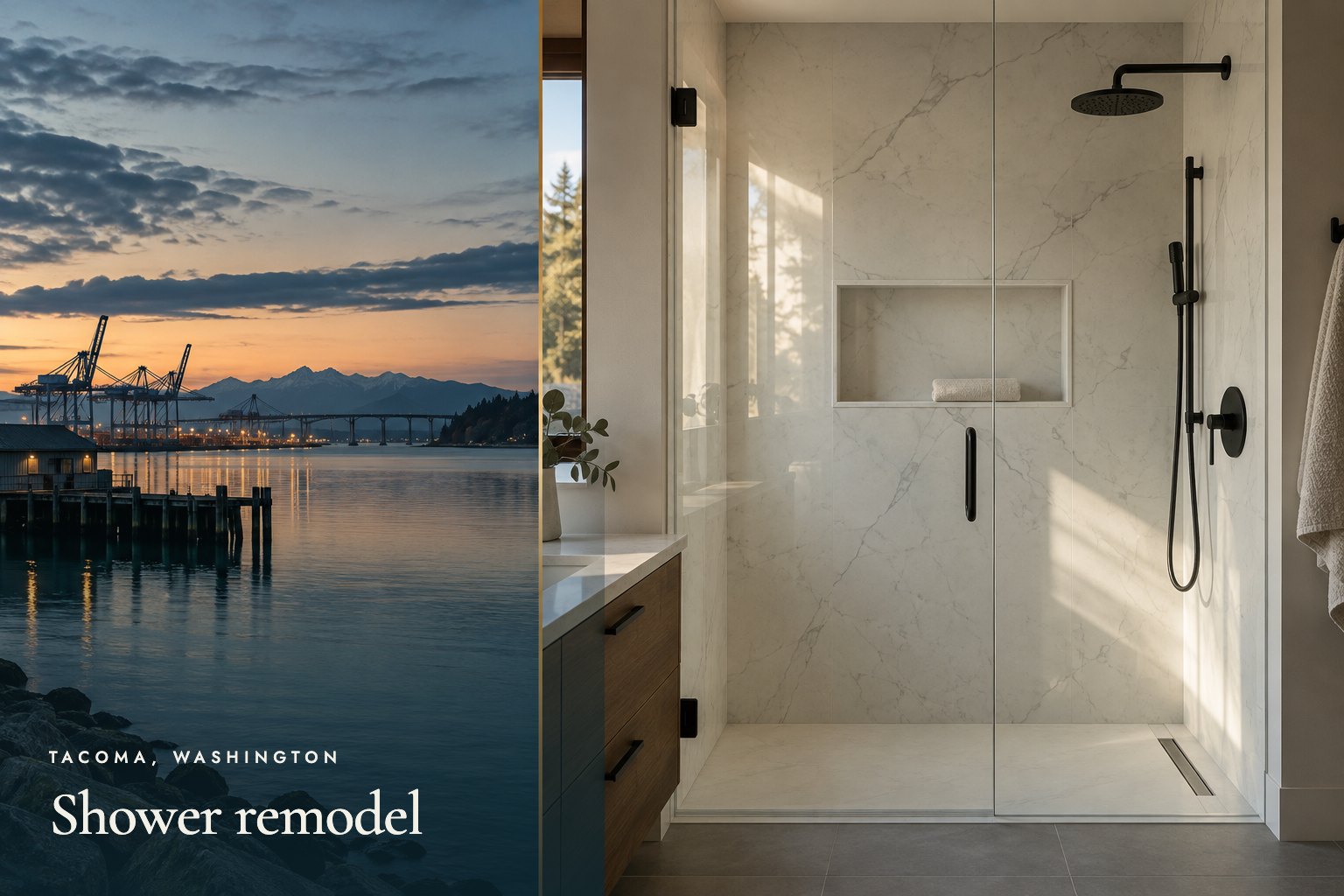 Shower remodel in Tacoma, Washington